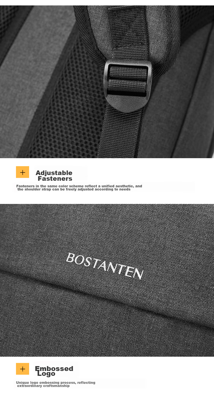 BOSTANTEN Men's Backpack, High School And College Student Bookbag, Trendy Backpack, Large Capacity Laptop Bag for Men And Wome 20