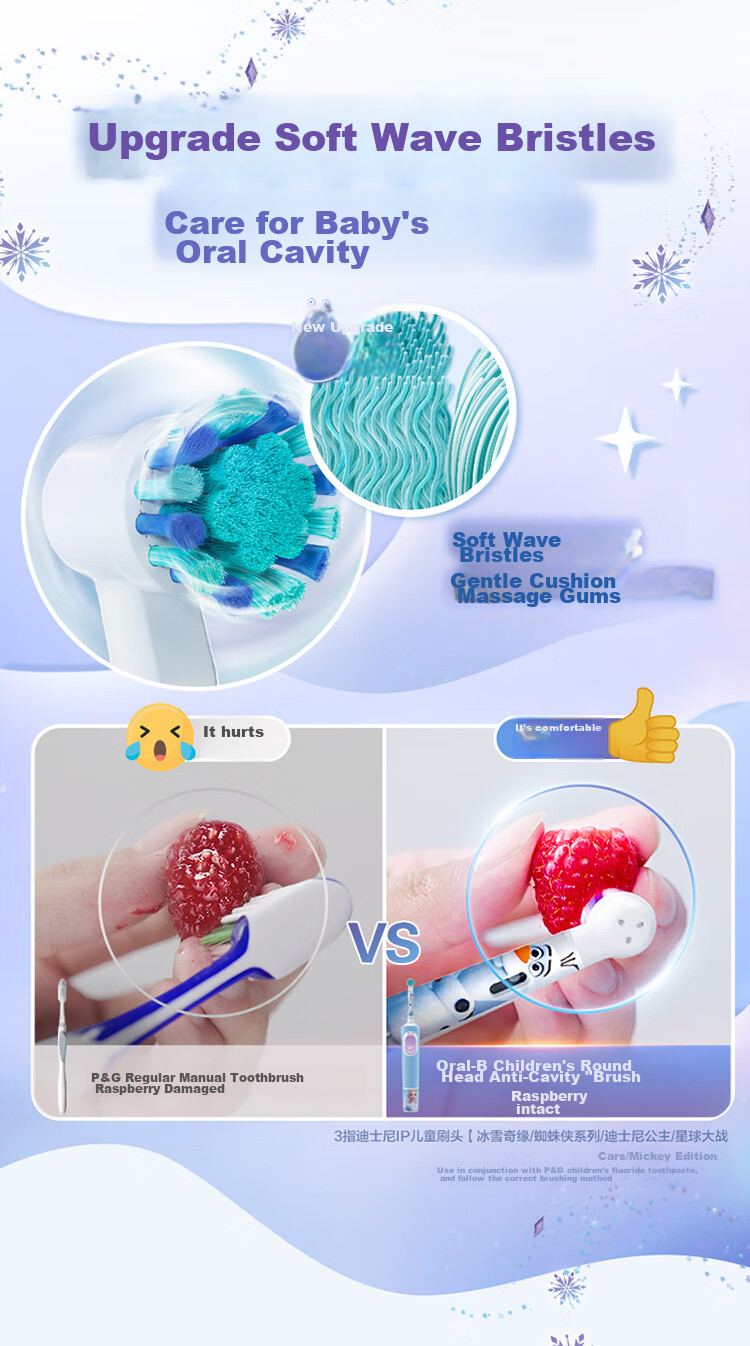 Oral-B Children's Electric Toothbrush Heads, 3 Pieces, Spider-Man Design, Suitable for D103KD100KPro1kidsEB10/EB10S-3K, Soft Bristles (Random Pattern Packaging) [Genuine Brush Heads] 4