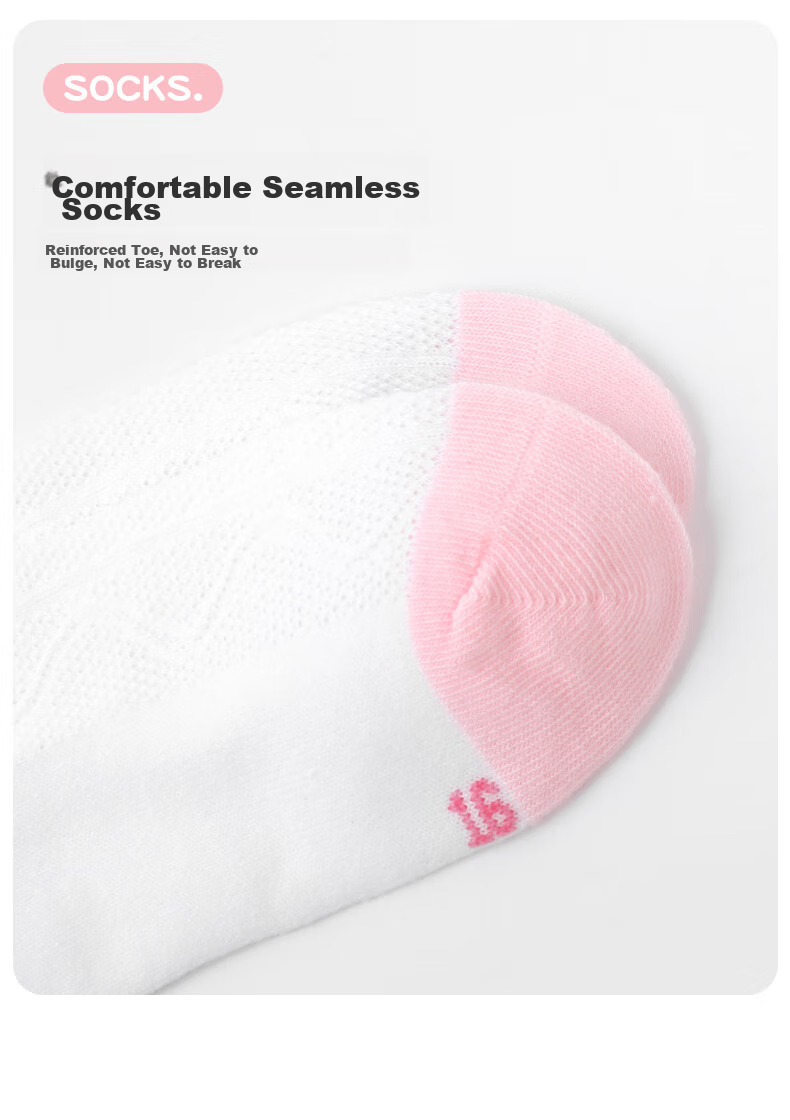 Babi Girls' Socks, Summer Thin Cotton Socks, Big Girls' Baby Spring And Autumn Mesh Socks, Children's Mid-Calf Socks, Size 16-18 10