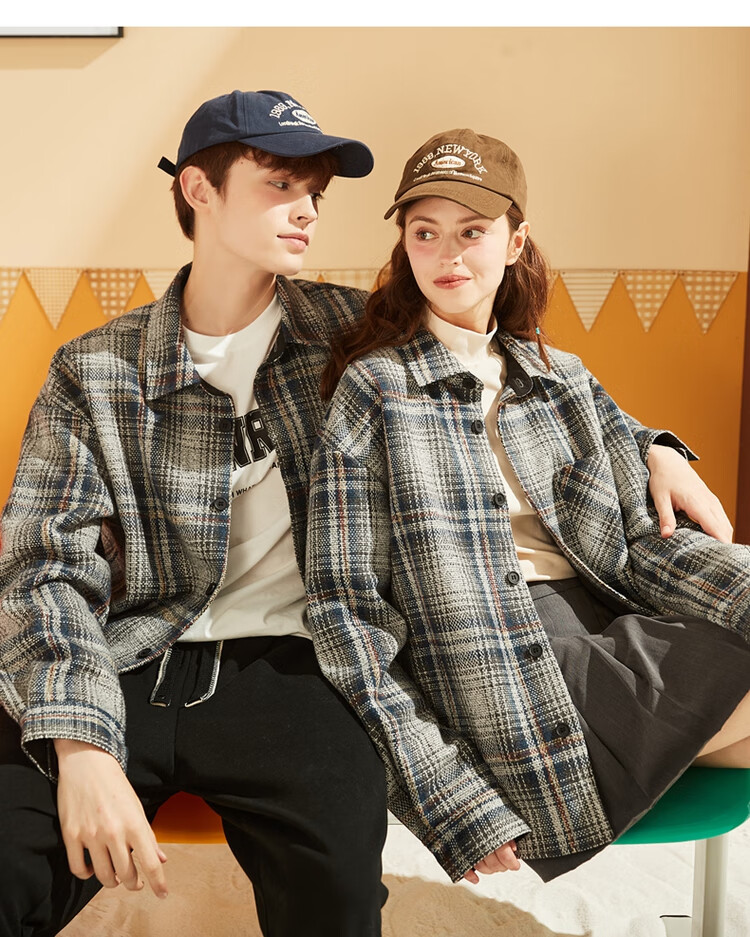 TonLion 2026 Couple's Plaid Jacket, Loose-Fitting Thick Coat for Men And Women, Fashionable Versatile Couple's Outfit 9