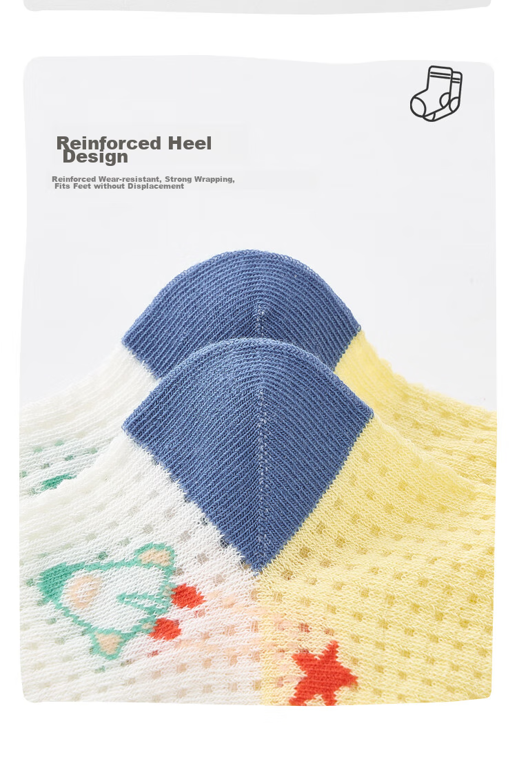 MiiOW Children's Socks for Boys, Summer Style [5A Antibacterial + Breathable Mesh], Thin Mid-Calf Socks, Cotton Socks for Older Childre 13