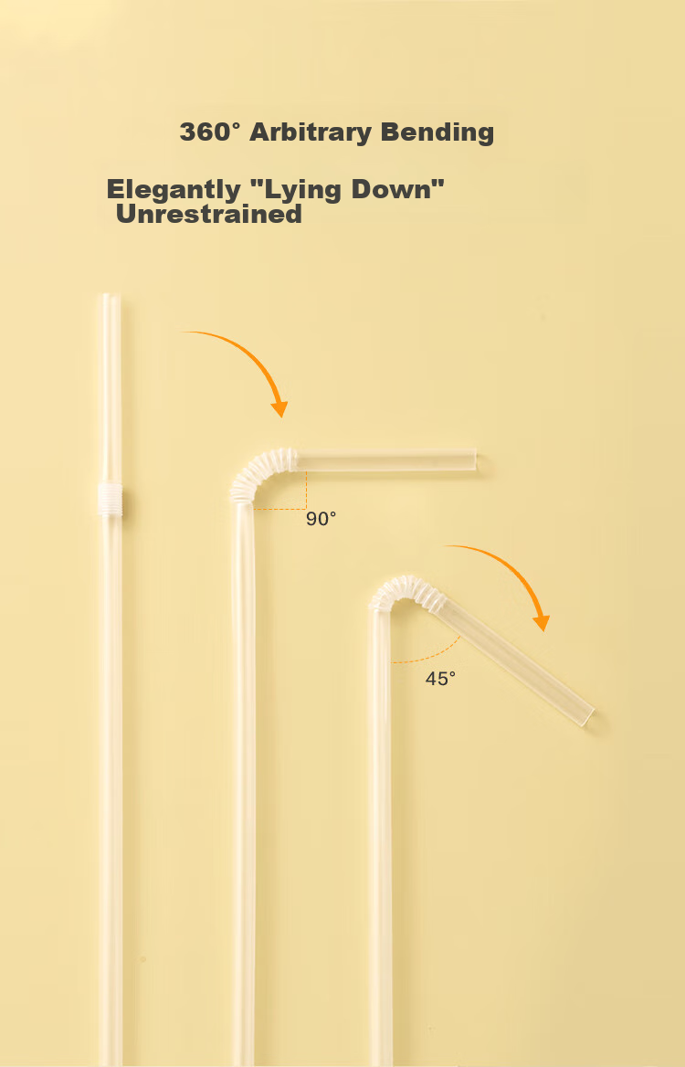 JD Original Disposable Straws, Individually Wrapped, Transparent Bent Straws for Babies And Postpartum Women, Food-Grade Contact Straws [300 Pieces] 8