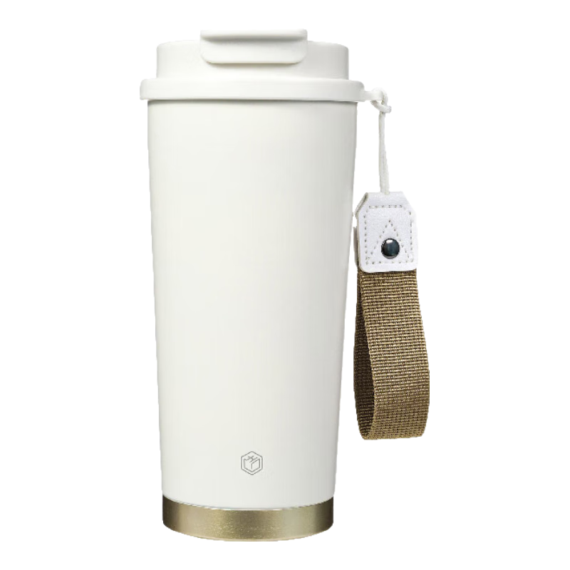 JD Original Insulated Mug with Dual Drinking Spouts [Ceramic Inner Liner - 316 Stainless Steel], 500ML, Platinum Color