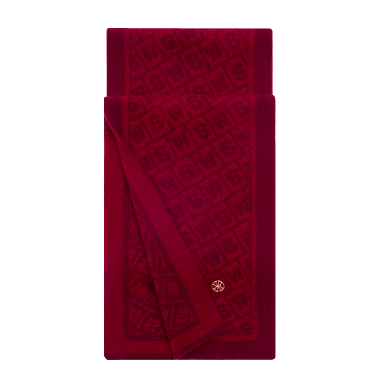 Wanshili WENSLI Pure Wool Scarf for Women, Gift for Elders, Mid-Autumn Festival Scarf Gift, High-End Gift Box Set, W Small World