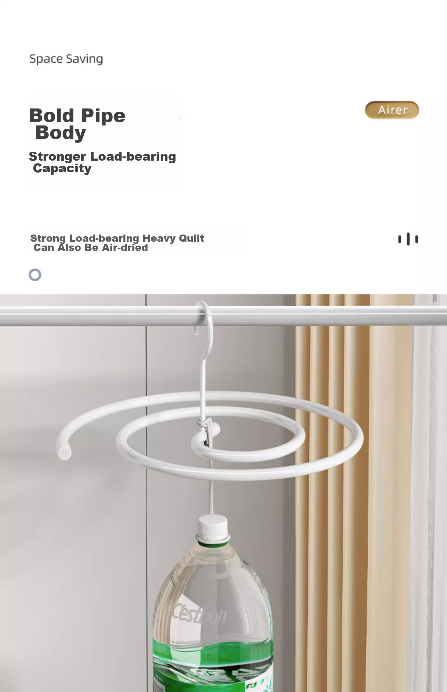 YOUQIN Spiral Clothes Drying Rack for Balcony And Home Use, Large Round Rotating Hanger for Sunbathing Bedsheets And Quilts 7