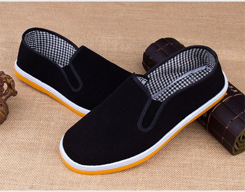 Laobaojia Old Beijing Cloth Shoes, Handmade Work Safety Shoes, Cowhide Sole Durable Wear-Resistant Flat Shoes, Unisex Style, Size 40 13