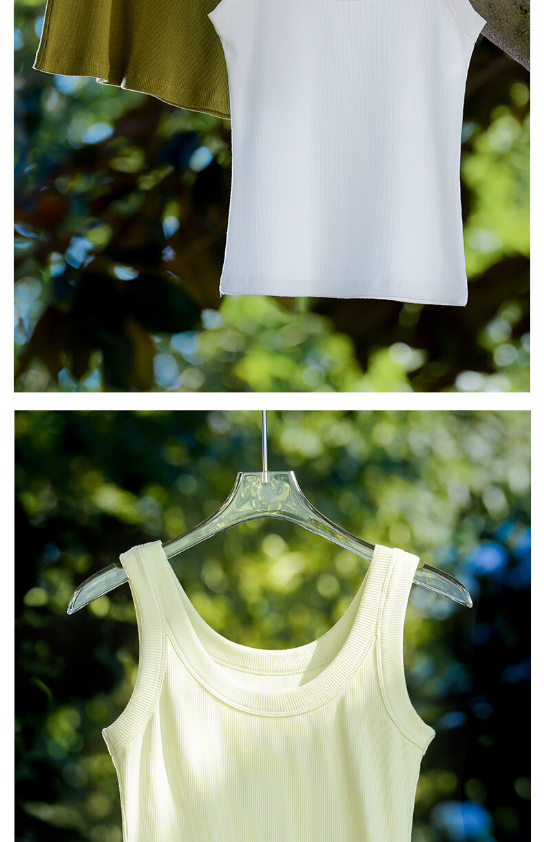 MONTAGUT Modal Cotton Camisole, Women's Suit Inner Wear, Slim Fit, Thin Underwear, Base Layer, White Sleeveless Top, Autumn Seaso 13