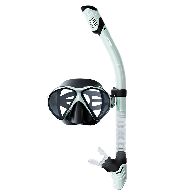 Li-Ning Snorkeling Mask Equipment, Professional Adult Mask, High-Definition Waterproof Anti-Fog Mask, for Men And Women, Black And Green (Mask Only)