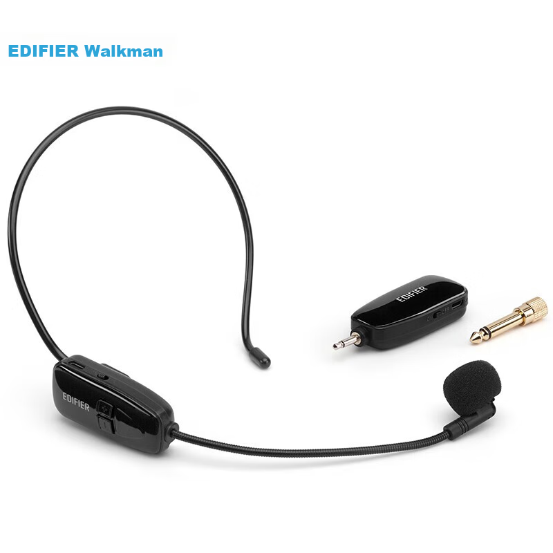 EDIFIER IU1 Wireless Headset Microphone with Long Battery Life, Receiver, for Teaching, Meetings, Hosting, And Guiding