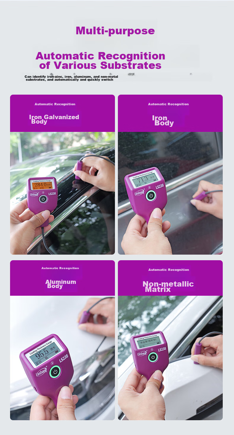 Linshang Bluetooth Rechargeable Paint Film Meter LS237, Used Car Iron Powder Putty Paint Surface Detector, Coating Thickness Gauge 26