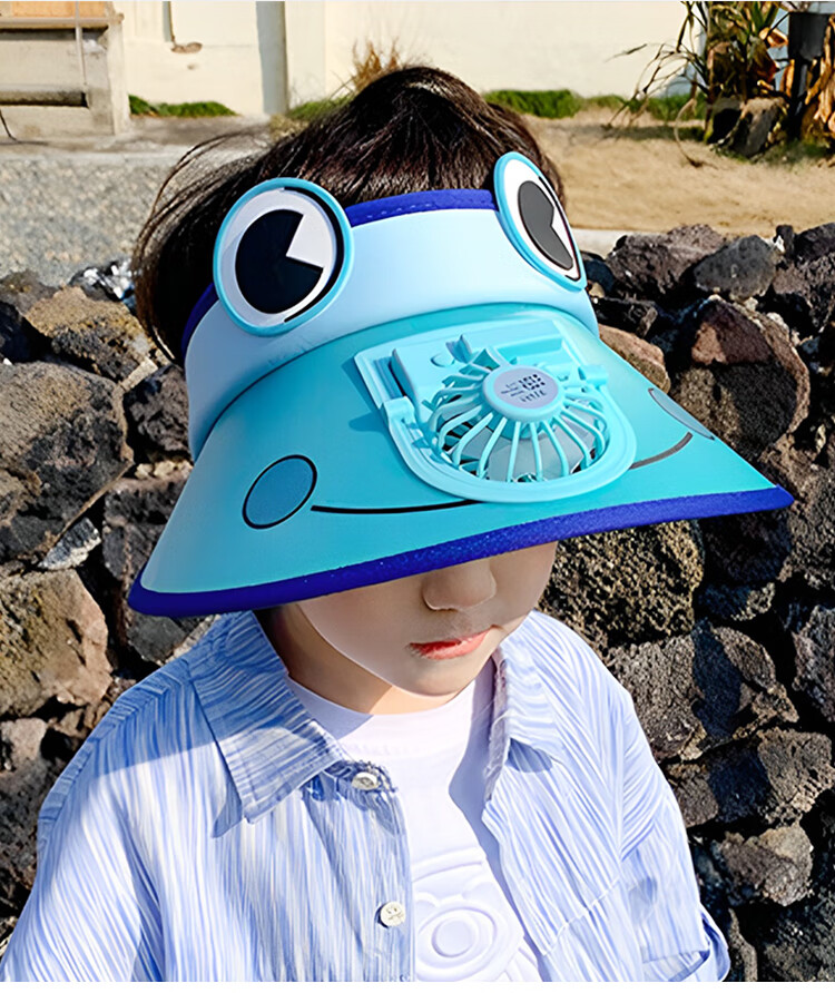 GLO-STORY Solar Fan Hat, Children's Sun Protection Cap, Outdoor Beach UV-Resistant Sun Hat 26