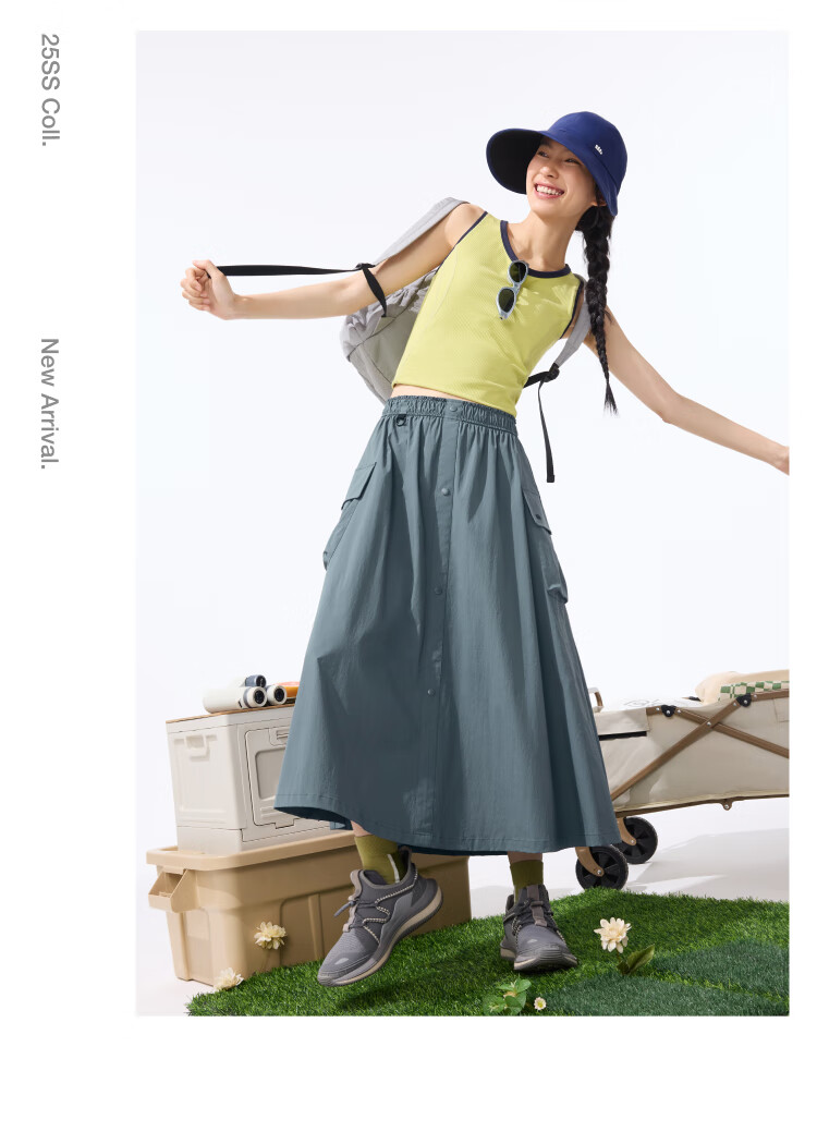 Beneunder Women's A-Line Skirt, Pleated Mid-Length Sun Protection Water-Repellent Workwear Umbrella Skirt, 2025 New Spring And Autumn Style WR237 8