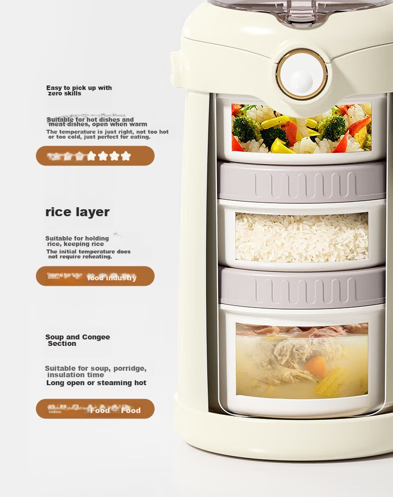 YEEHOO Insulated Food Container for Pregnant Women And New Mothers, Soup Warmer, Baby Food Container, Three-Layer Insulated Drink Box, 316 Stainless Steel Takeaway Thermos 8