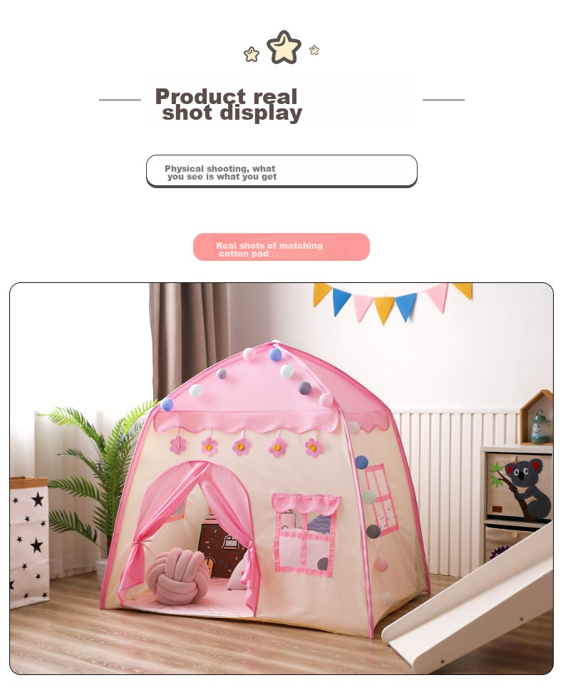 Little Dove Children's Tent Indoor Playhouse/princess Castle Pink Castle (Including Thickened Floor Mat + Ice Silk Mat) 13