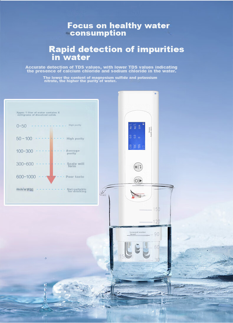 YHT High-Precision Water Quality Tester YHT310 Pen-Type Household Pure Tap Water TDS Conductivity Meter Test Pe 8