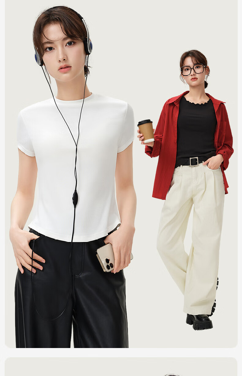 Jianyun Modal Cotton Women's Slim Fit Short Sleeve Thin Base T-Shirt Summer Wear 25