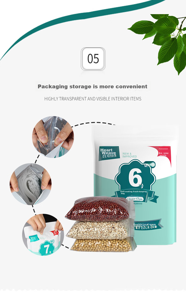 Xinzhi Food Self-Sealing Bags, 100 Pieces, No.10 Size 24*34cm, Fresh-Keeping Thickened Sealed Bag, Waterproof PE Transparent A4 Paper Storage Bag, Sealing Bag, Airtight Bag, Plastic Sealing Bag 7
