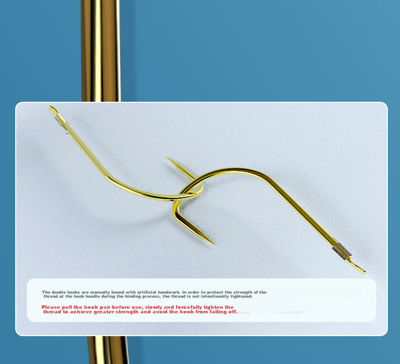 Minjianyiren Fishing Hook Pre-Tied Short Line Double Hook Ready-Made Set, Golden Sleeve Hook with Barbs, Golden Sea Hook Fishing Tackle for Wild Fishing And Crucian Carp Hook 7