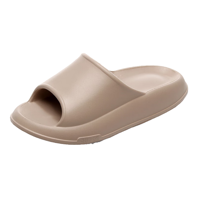 GUOLUOFEI Squishy Slippers for Men And Women, Summer Home Couple Bathroom Shower Outdoor Thick-Soled Sandals, Khaki, Size 40-41