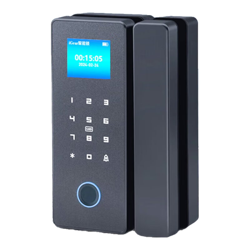IGear Glass Door Fingerprint Lock, No Drilling Or Wiring Required, Bluetooth, Office Electronic Password Lock, Smart Lock, IC Card Access Control Lock