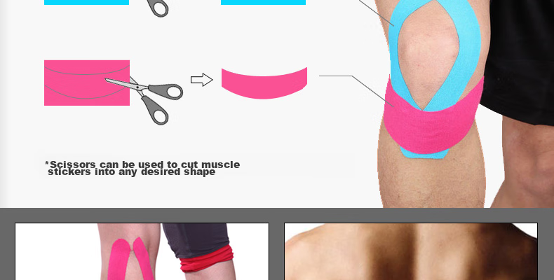 LAC Muscle Tape Elastic Adhesive Sports Bandage Waterproof Strain And Soreness Patch for Back, Feet, Abdomen, Sky Blue 14
