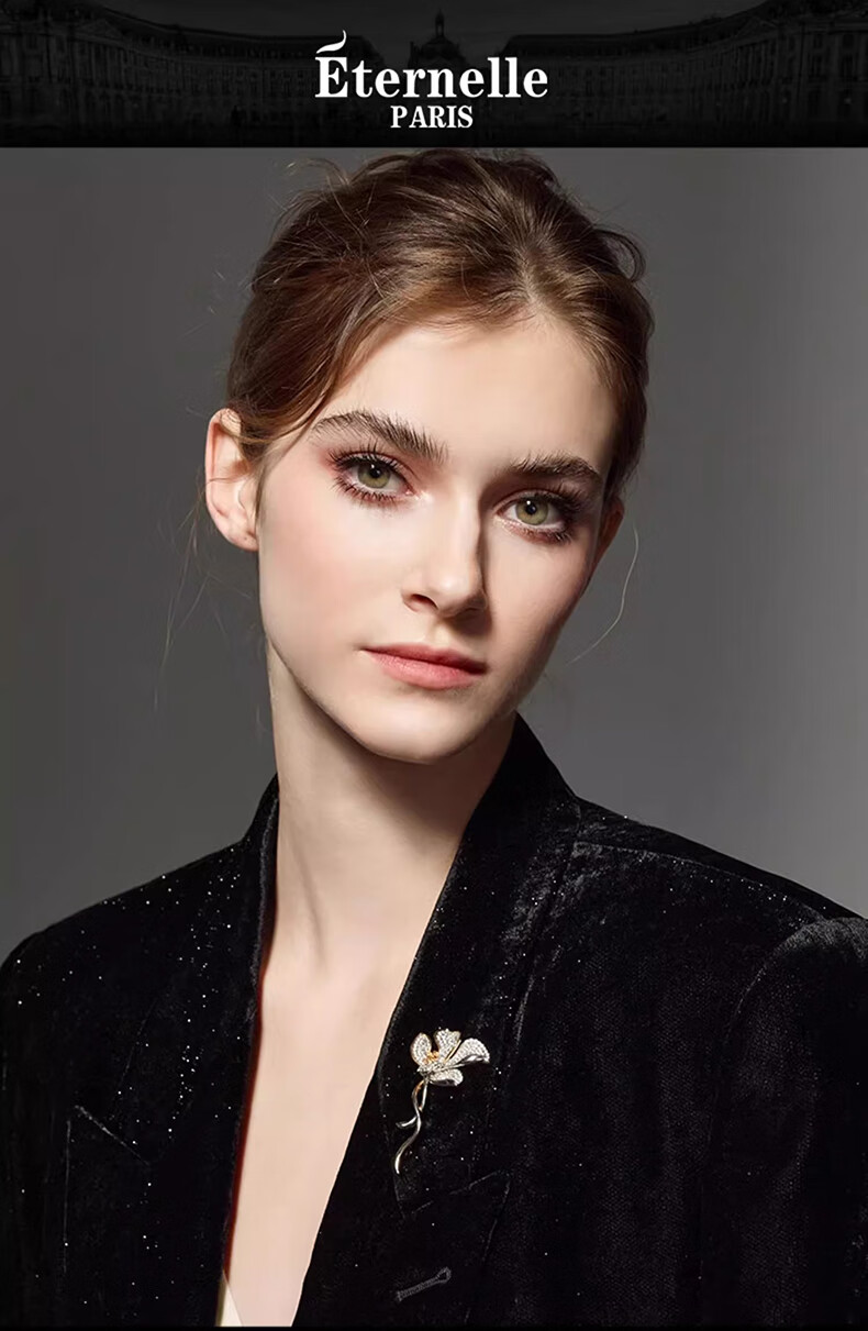 Eternelle French Eternal Bohemian-Style Brooch, High-End Luxury Accessory, Elegant And Sophisticated Corsage Gift, Dazzling Gold Color 1