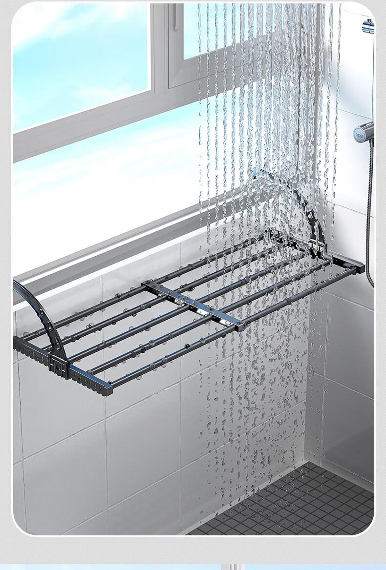 Jingxun Extendable Shoe Rack, Clothes Drying Stand for Windows, No Drilling Required, Adjustable Window Sill Drying Rack, Balcony Shoe Hanger with Hooks for Outdoor Use 5