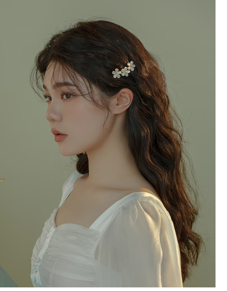 Xiangwan Flower Hair Clip Bangs Clip Side Hairpin One-Word Clip Hair Accessory Birthday Gift for Women 5