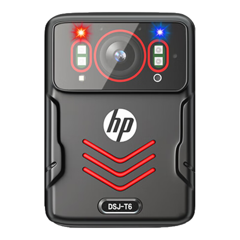 HP DSJ-T6 Law Enforcement Recorder, 128GB High-Definition Night Vision Portable Long Battery Life Recorder, Black