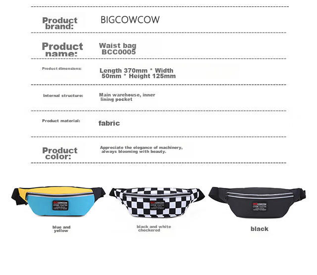 BIGCOWCOW Crossbody Bag for Men And Women, Chest Pack, Casual Shoulder Bag, Waist Pack, Messenger Bag, Men's Bag, Sports Bag for Women, Blue/yellow 3
