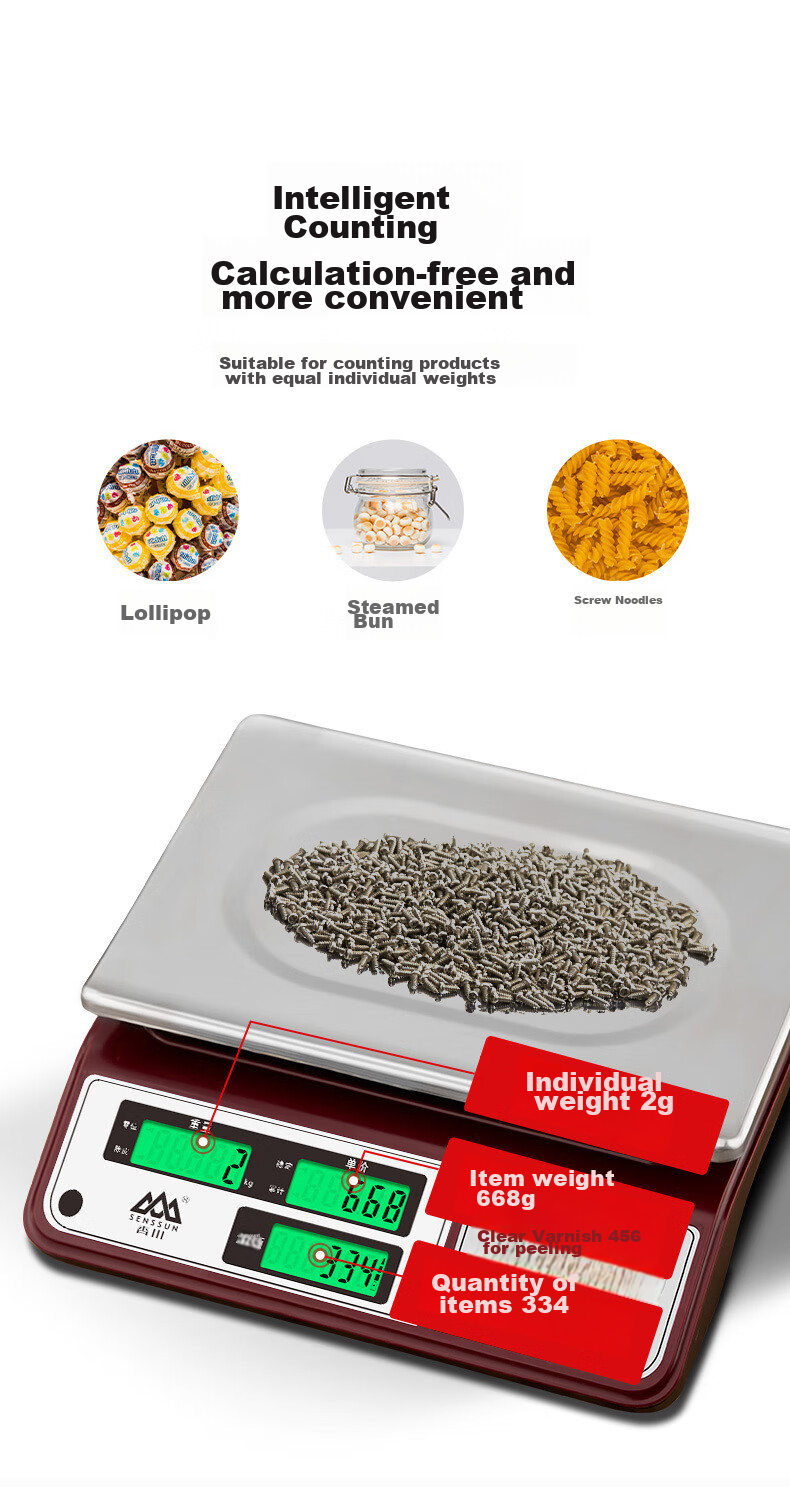 Xiangshan Electronic Scale for Commercial Use, Weighing Scale for Food And Vegetables, High-Precision Kitchen Scale, Platform Scale for Fruits And Vegetables, 30kg Capacity 9