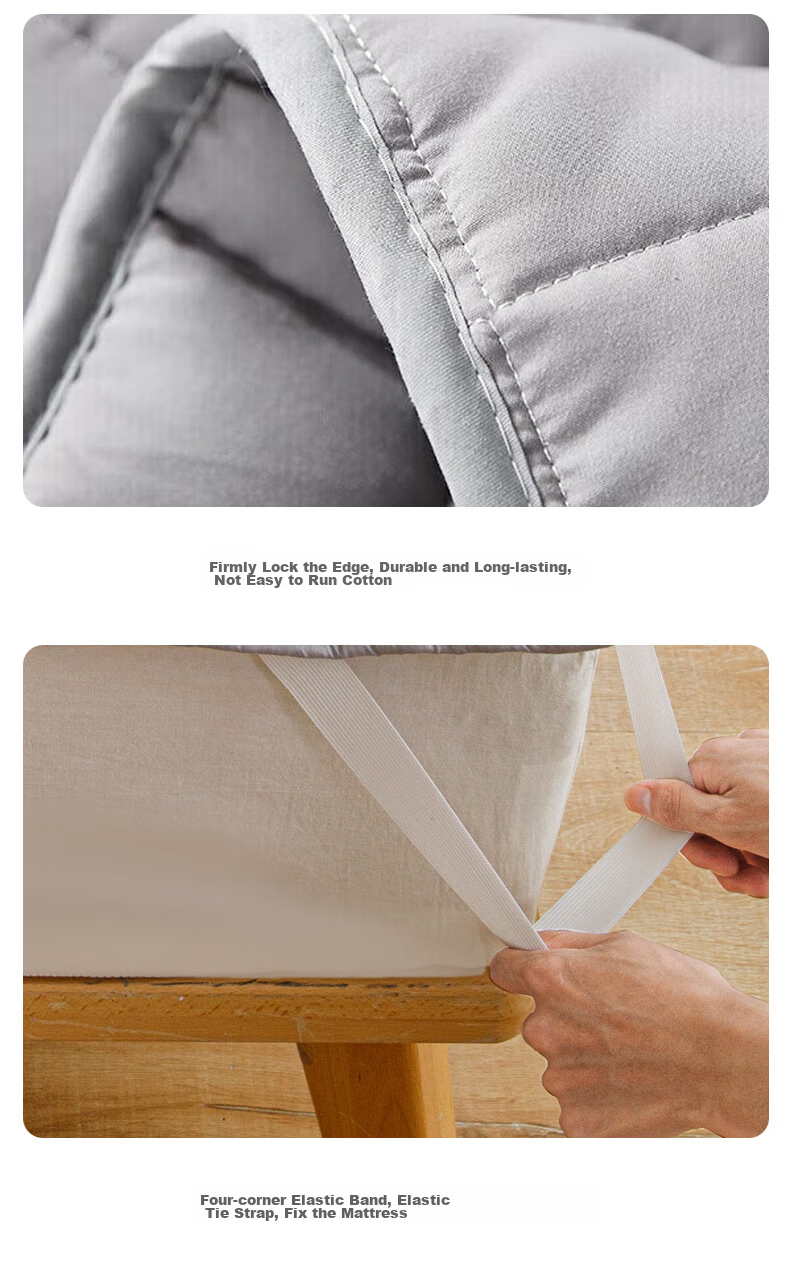 CROWN Mattress Pad, 1.5m X 2m Single Bed Mattress, Bedding Soft Pad, Student Dormitory Home Use Mattress Protector 12