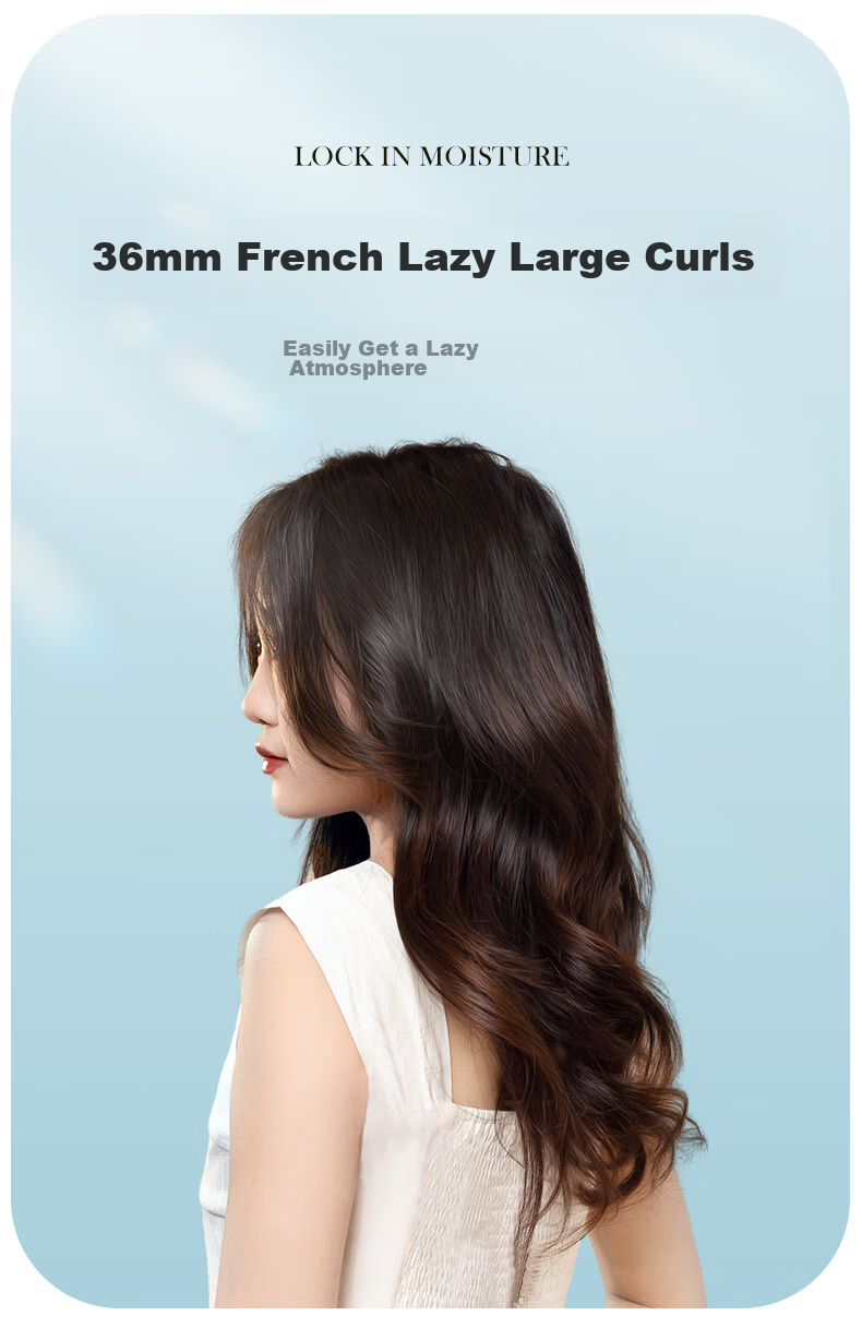 MinHuang 36mm Negative Ion Automatic Curling Iron, Korean-Style Big Wave Curler, Lazy Fully Automatic Curling Iron Hair Curling Tool for Women XN-398 6
