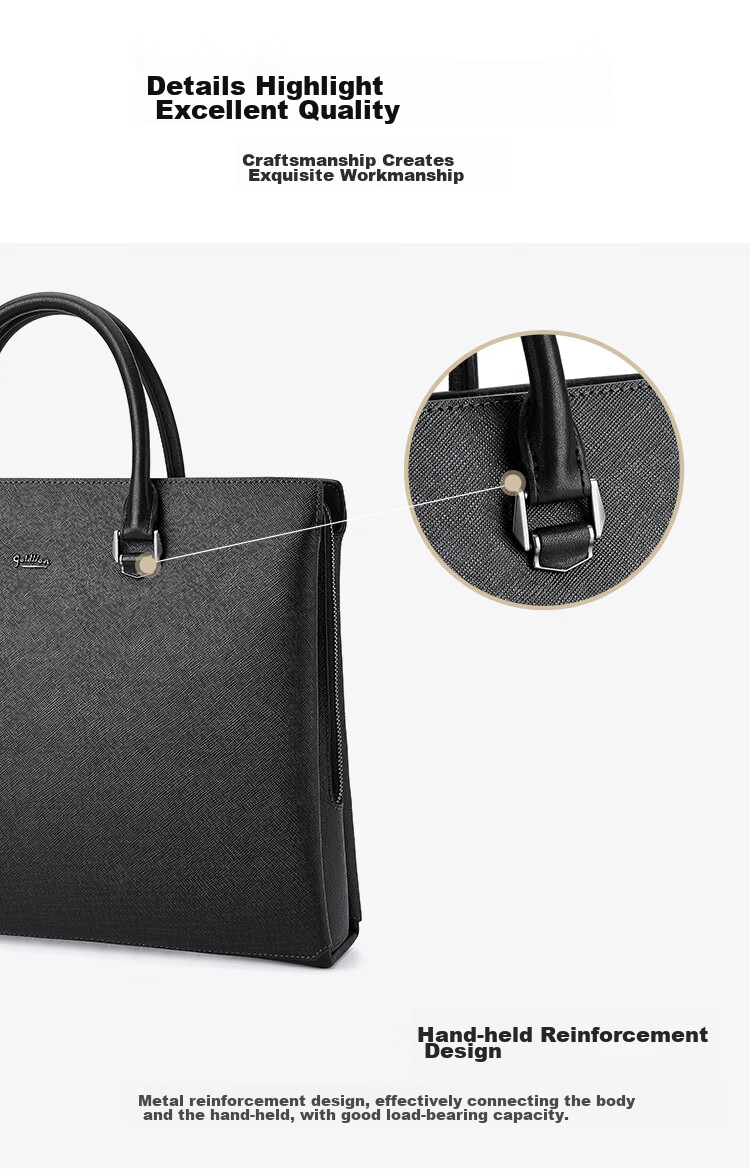 Goldlion Briefcase, Business Handbag, Cowhide Men's Bag, Laptop Bag, Large Capacity Business Bag, Birthday Gift 13