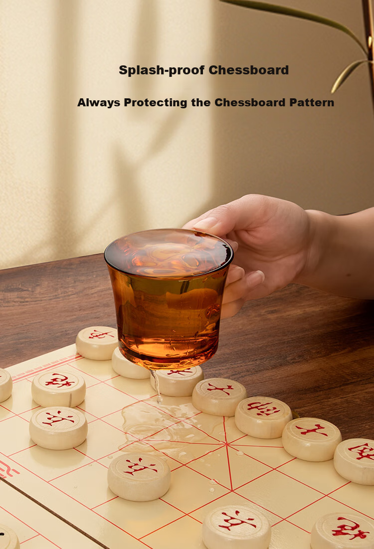 JD Original Solid Wood Chinese Chess Set [Waterproof And Wear-Resistant], Foldable Board And Pieces, Portable Student Board Game, Enlarged Size 4