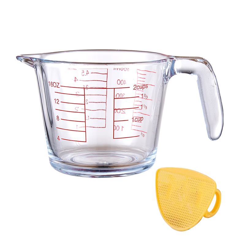 Jekero Glass Measuring Cup 500ML, Food-Grade Heat-Resistant Graduated Cup, Household Baking Measurement Tool, Measuring Cup