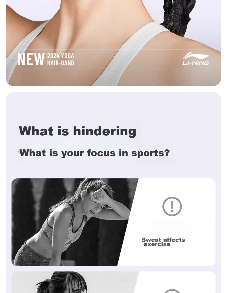 Li-Ning Sports Headband for Men And Women, Sweat-Absorbing Headband, Sweat-Stopping Band for Running, Sweat-Guiding Band for Basketball, Sweat-Proof Headband, Hair Tie, Headband 2