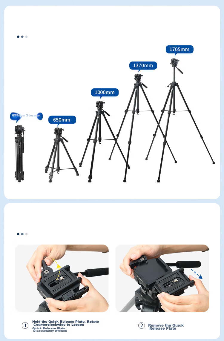 Benro T981 Portable Mirrorless DSLR Camera Grip, Vertical Shooting 3D Gimbal, Video Interview Live Streaming Photography Camera Equipment, Temperature Measurement Device, Phone Clamp, Hydraulic Tripod 19