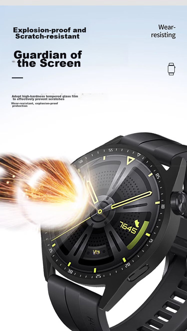 MSSM Compatible with Huawei Watch GT4 Protective Case, GT3/watch3 Case Film Integrated, High-Definition Shockproof Anti-Scratch Case, 42/46mm Dial [With Scale - Transparent] GT4-46mm 5