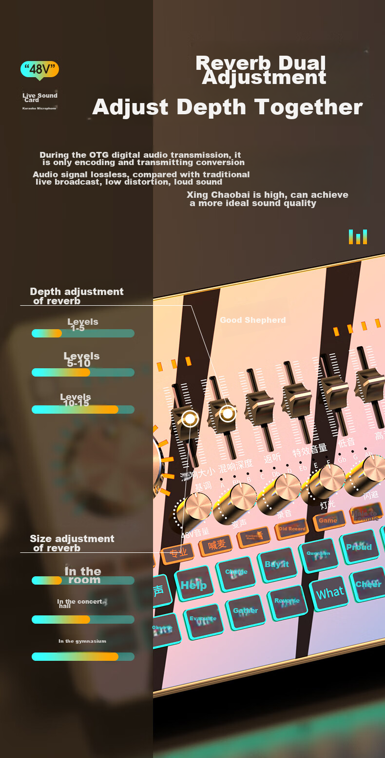 Haomuren Sound Card Kit, Live Streaming Equipment Set, Mobile Phone Karaoke Special, for TikTok Live Streamers, Professional Singing Device, Recording Microphone, Fill Light, External Sound Card for Computer, Microphone 20