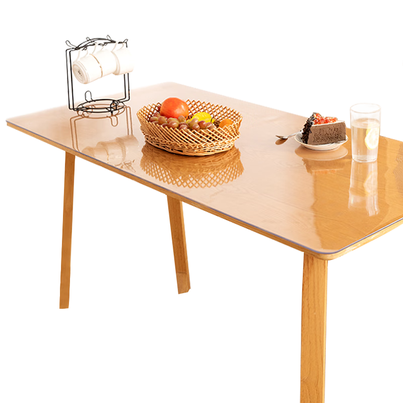 CHERISHES LIFE Tablecloth, Transparent PVC Waterproof And Oil-Proof Soft Glass Table Mat, Rectangular [2.0mm Thick], Transparent, 90*180cm