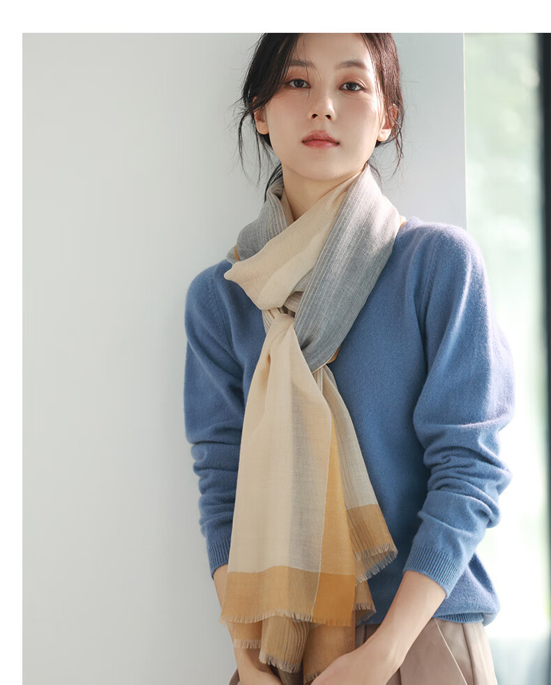 Hangsifu Pure Cashmere Scarf, Large Size Shawl, Outer Wrap Neck Scarf, Practical Gift for Mom on Holidays, Birthdays, And Mid-Autumn Festival 13
