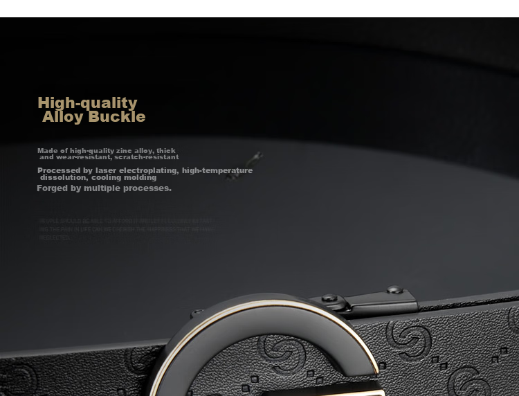 GOLF Men's Belt with Automatic Buckle, Double-Sided Cowhide Waistband, G-Buckle Letter Trouser Belt, Gift Box Packaging, Birthday Present for Boyfriend 10