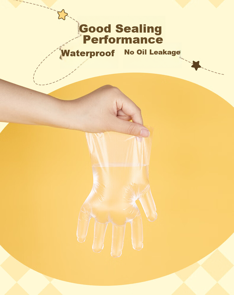 YOUAO Children's Disposable Gloves, 200 Pieces, Thickened Food-Grade PE, Leak-Proof, for Kids Aged 3-12, Toddlers And Babies 13