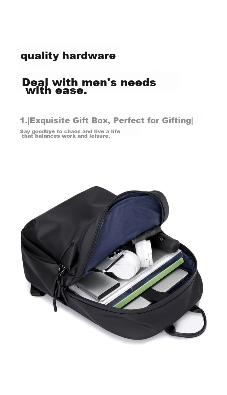 GOLF Backpack for Men, 15.6-Inch Laptop Bag, Water-Resistant Travel Business Sports Backpack, Student Schoolbag 3