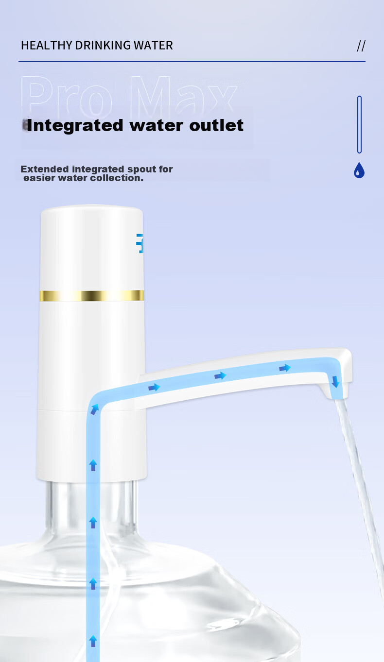 ZILU Electric Water Dispenser with Dual Pumps, Faster Water Flow, Long Spout, 2000mAh Extra Large Battery 4