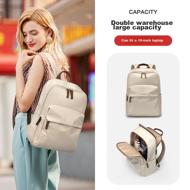 GOLF Lightweight Backpack for Women, College-Style Bookbag with Large Capacity, 15-Inch Laptop Bag, Travel Bag, Business Trip Bag
