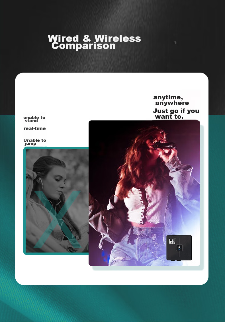 Ickb St Wireless Monitoring Headphones with In-Ear Monitor, Live Streaming, Singing And Dancing, 5.8G High-Frequency, No Delay, Stage And Outdoor Noise Reduction, One-To 9