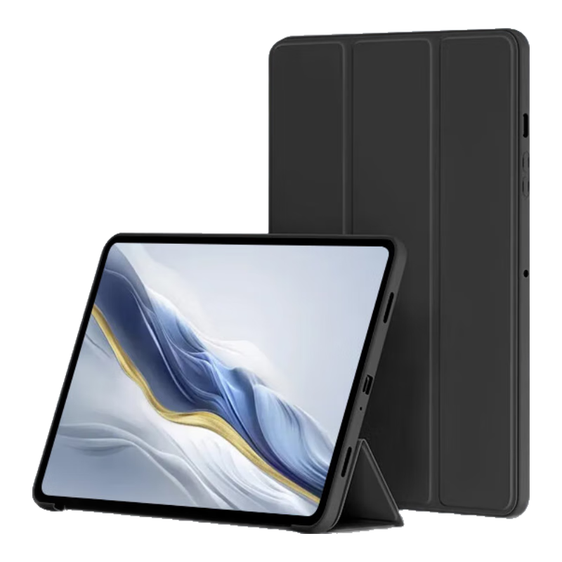 JPLAYER Huawei MatePad SE 2024 11-inch Tablet Case Tri-fold Stand Smart Sleep Full Coverage Shockproof Leather Cover Black