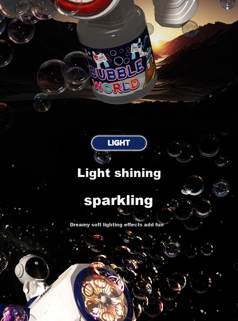 Xiaomo Bubble Machine Toy, Wedding Electric Bubble Gun, Handheld Bubble Maker for Boys And Girls, Birthday Gift for Childre 7